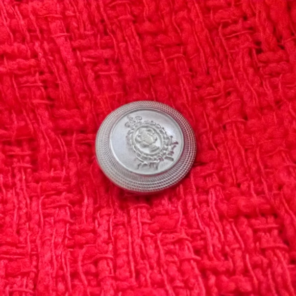 WD.NY Women's Christmas Red Fringe Blazer Size Small Open Front Cardigan Jacket - Picture 12 of 12